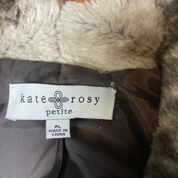 L PL super soft faux fur vest open front Kate Rosie petite - Picture 6 of 9